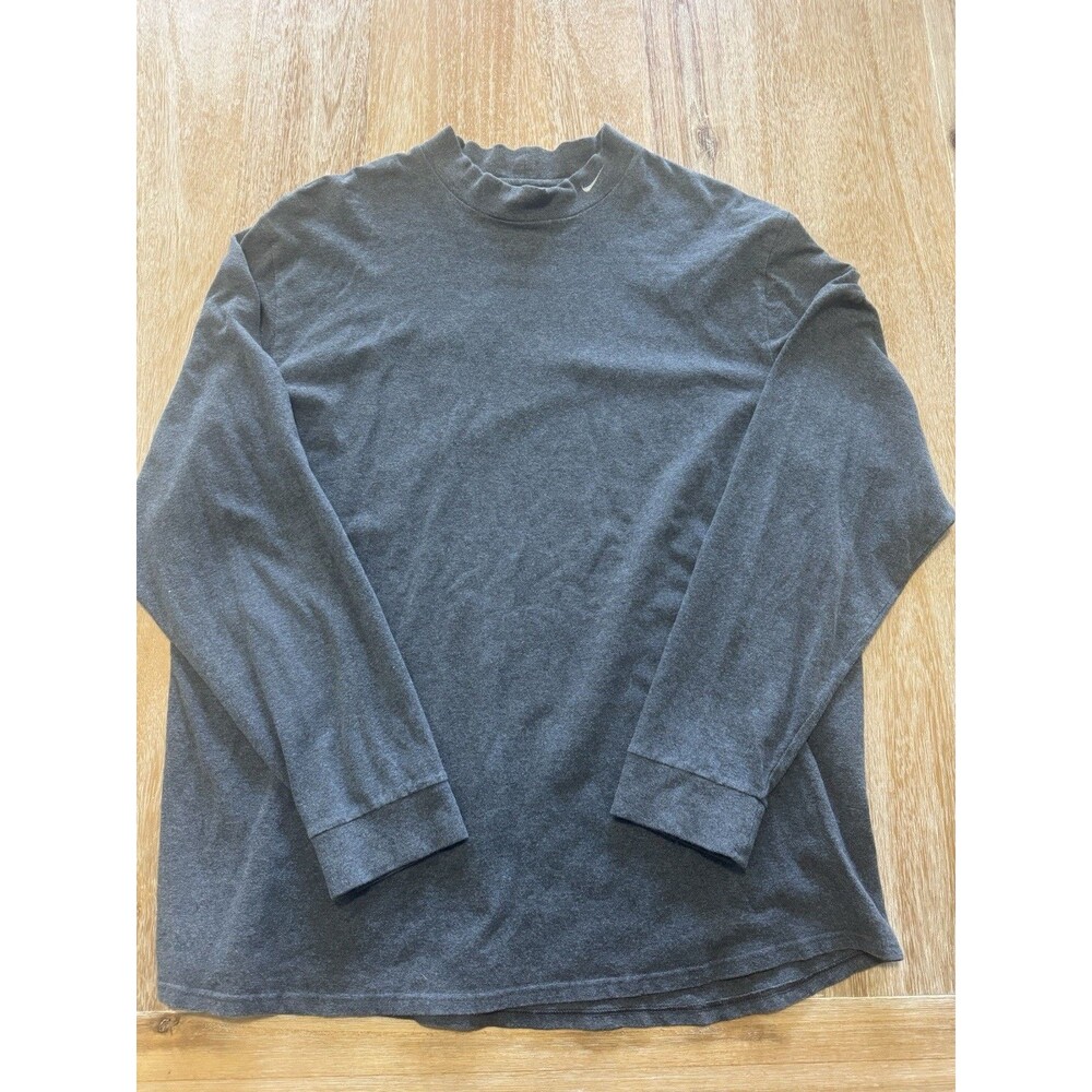Vtg 90s Nike Center Swoosh Mock Neck Shirt Mens XXL Grey Long Sleeve Singapore